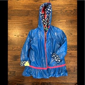Adorable blue pink floral raincoat